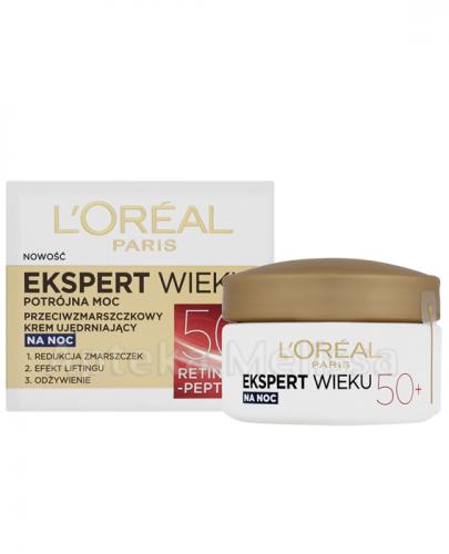 L'OREAL EKSPERT WIEKU Przeciwzmarszczkowy krem ujędrniający na noc 50+, 50 ml zdjęcie