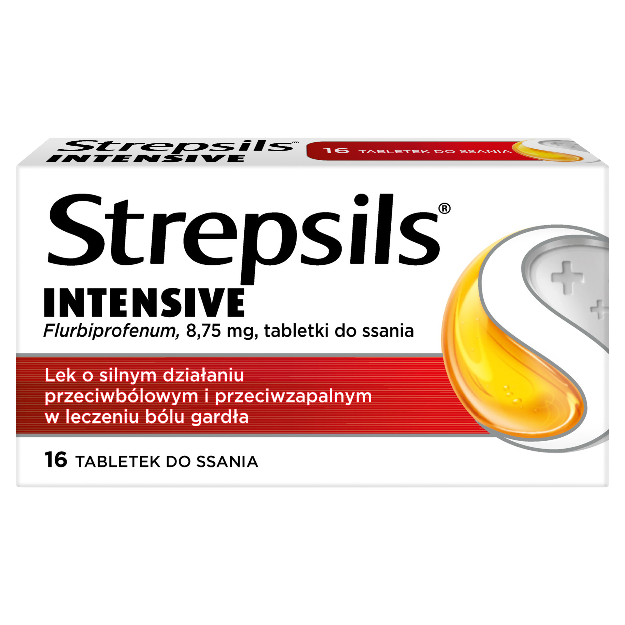 Strepsils Intensive na ostry ból gardła, przeciwzapalny, 16 tabletek do ssania - cena, opinie, właściwości  zdjęcie