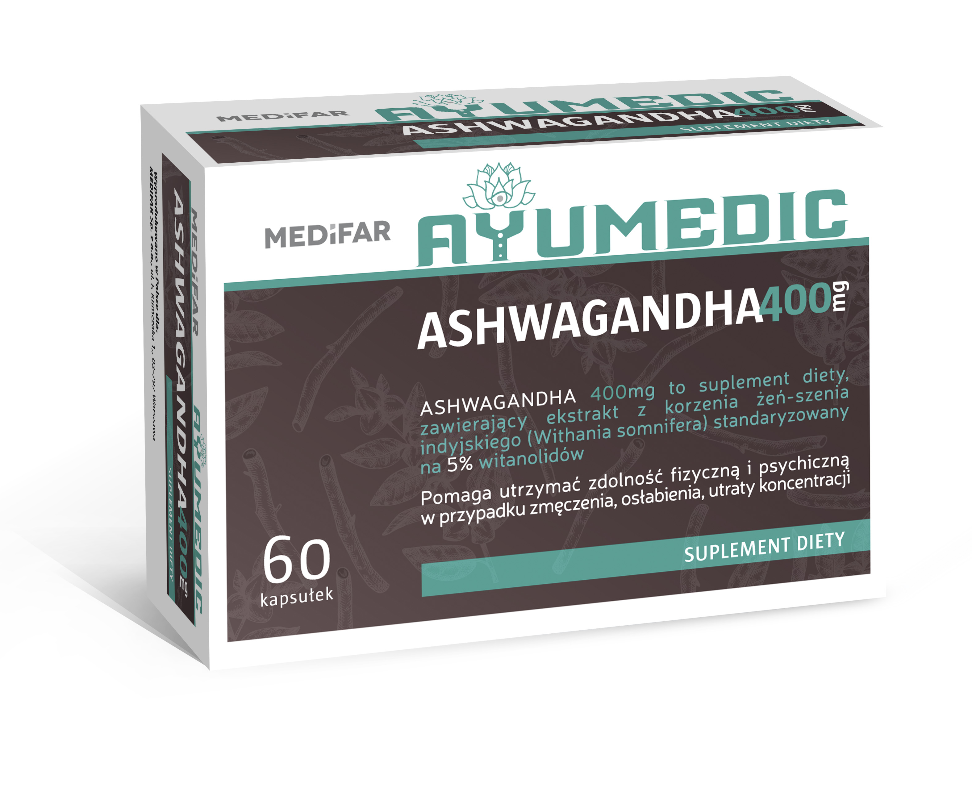 MediFar Ayumedic Ashwagandha, 60 kapsułek zdjęcie