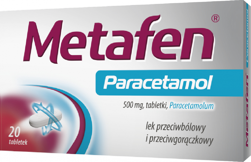Metafen Pracetamol, 500 mg, tabletki, 20 sztuk zdjęcie