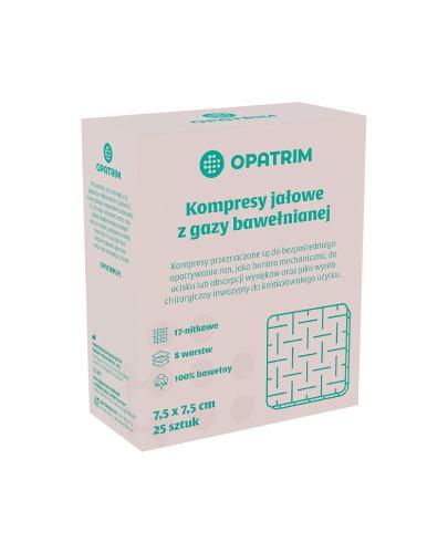 Opatrim kompresy jałowe z gazy bawełnianej 7,5 x 7,5 cm 25 sztuk zdjęcie