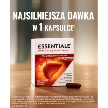 Essentiale Max Na wątrobę 600 mg 30 kapsułek