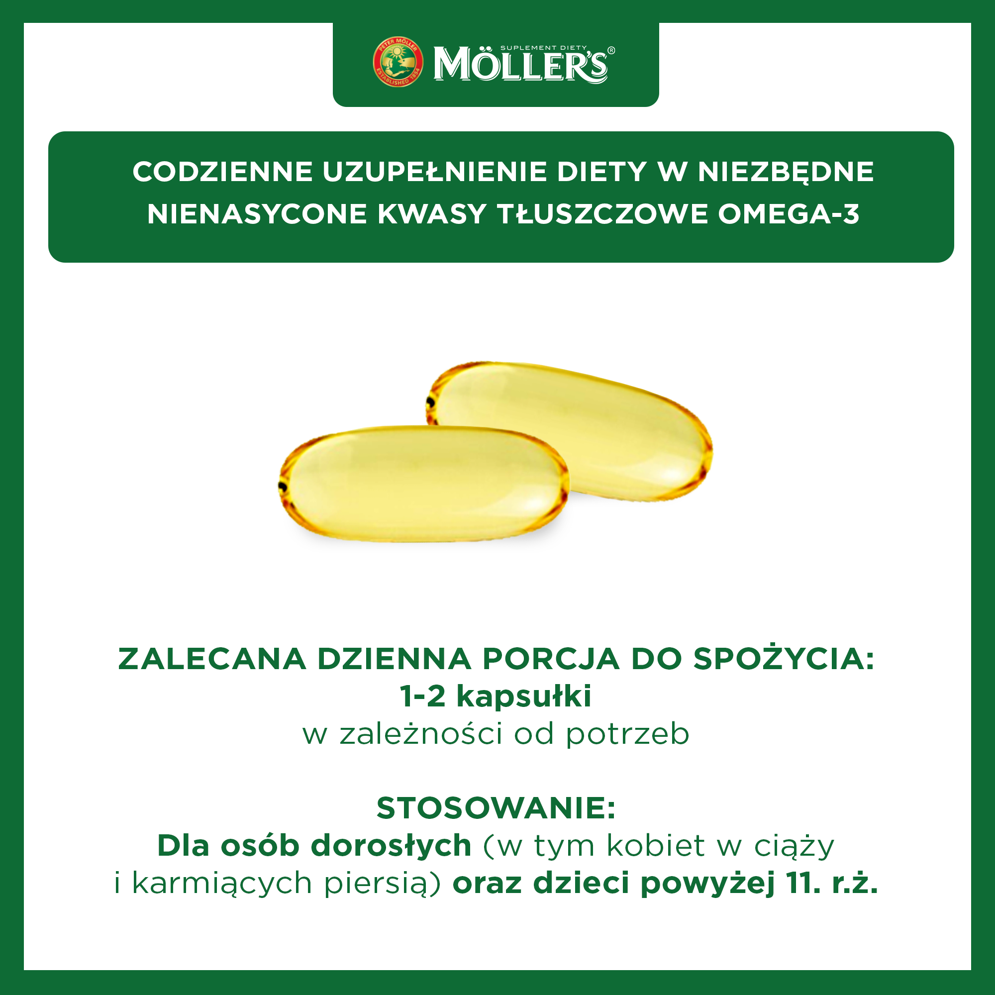 Moller's Omega-3 2000 mg, kapsułki, 60 sztuk