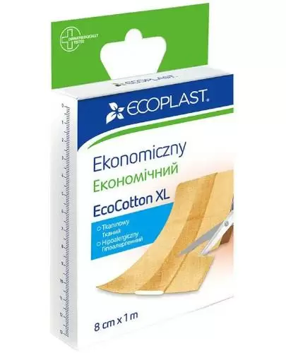 EcoPlast Ekonomiczny EcoCotton XL plaster tkaninowy hipoalergiczny 8 cm x 1 m zdjęcie