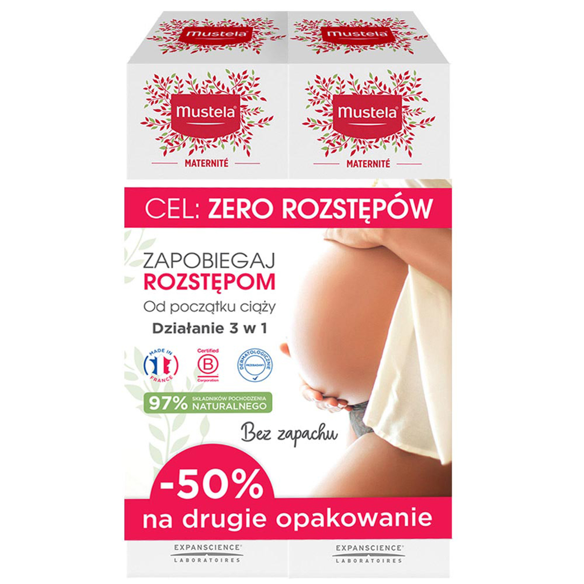 Mustela Maternite krem na rozstępy 3w1 2 x 250 ml [DWUPAK] zdjęcie