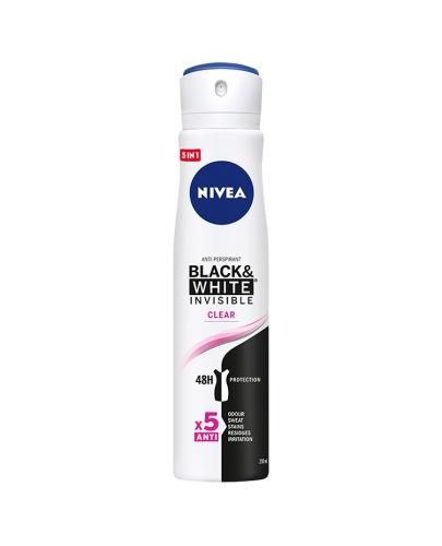 Nivea Black & White Invisible Clear Antyperspirant damski 48 h - 250 ml  zdjęcie