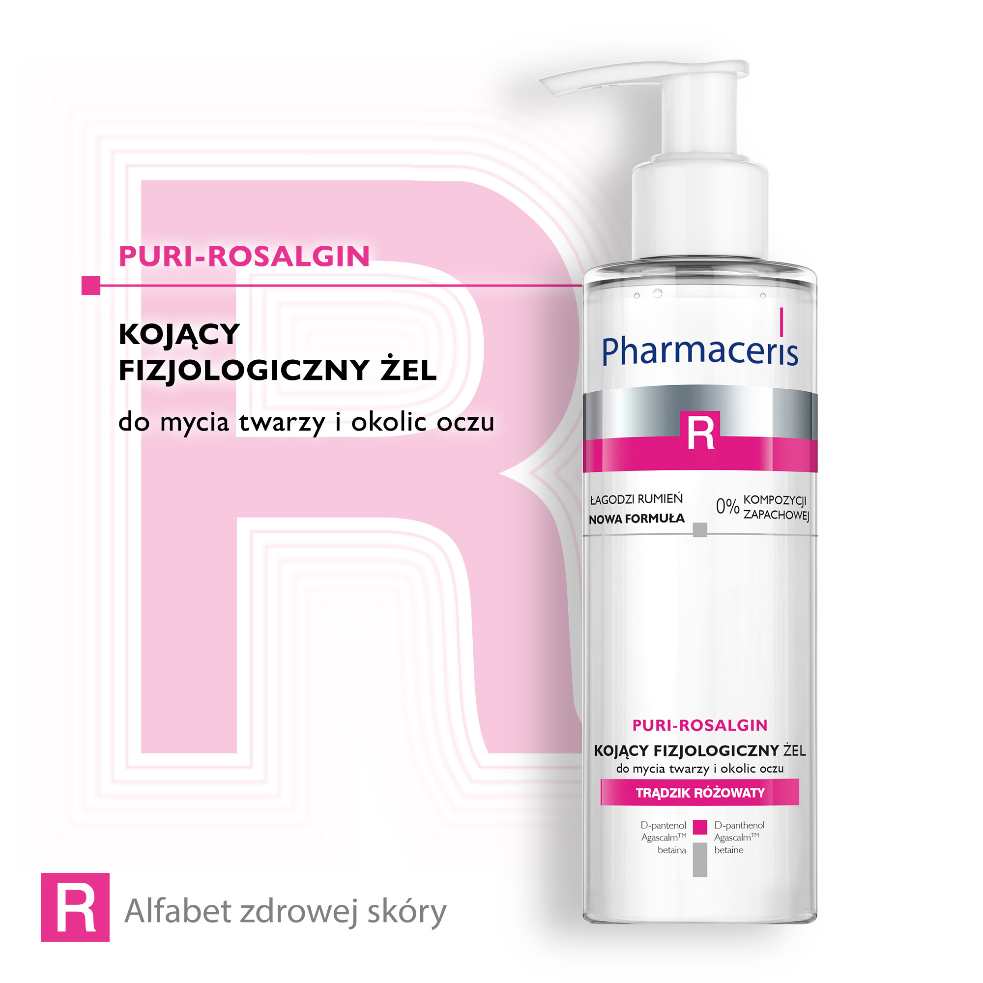 Pharmaceris R PURI-ROSALGIN, kojący fizjologiczny żel do mycia twarzy i okolic oczu, 190 ml