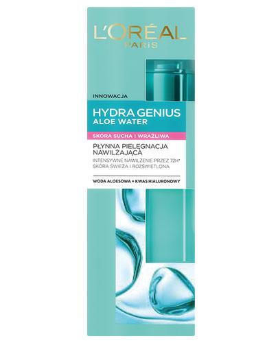 LOREAL HYDRA GENIUS ALOE WATER Płynna pielęgnacja nawilżająca do skóry suchej i wrażliwej - 70 ml - cena, opinie, właściwości zdjęcie