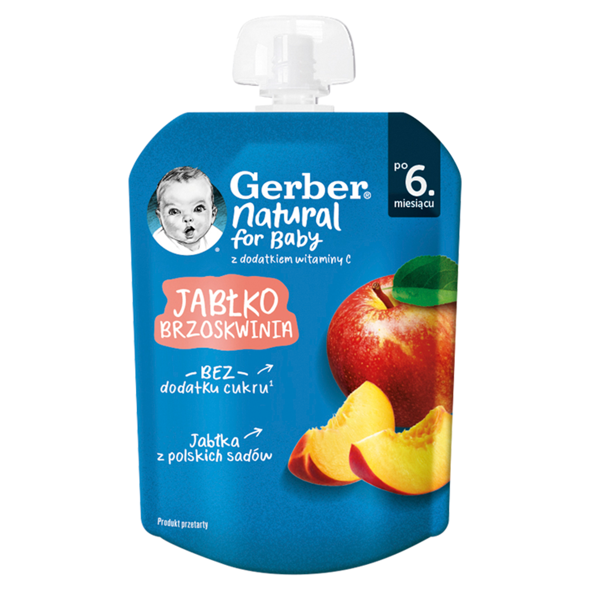Gerber Natural For Baby Deserek jabłko-brzoskwinia po 6. miesiącu, 80 g zdjęcie