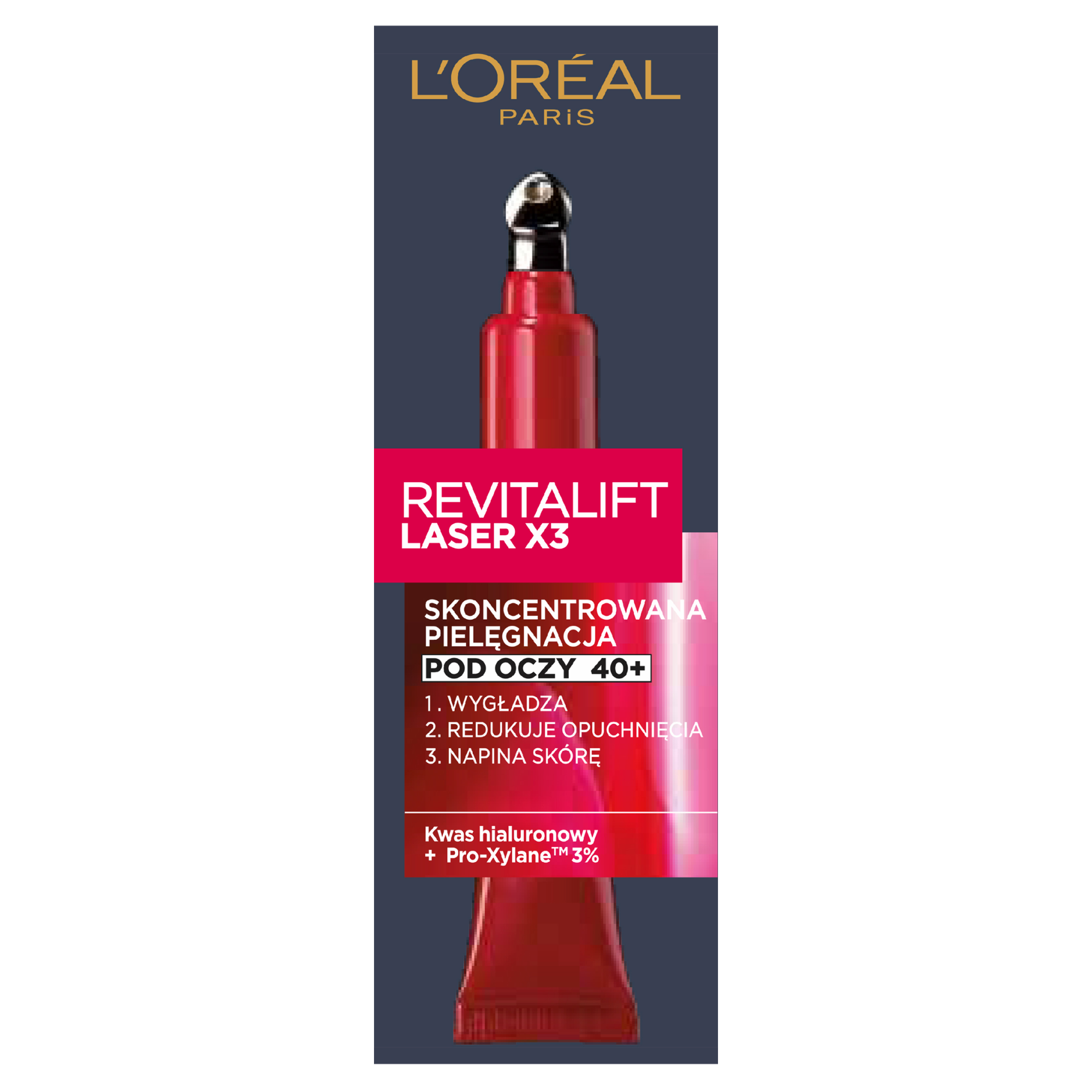 L'OREAL REVITALIFT LASER X3 40+ Skoncentrowana pielęgnacja pod oczy - 15 ml - cena, opinie, właściwości zdjęcie