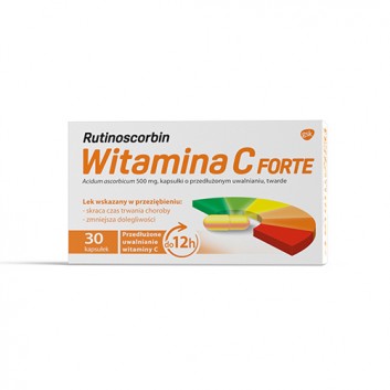 Rutinoscorbin Witamina C Forte (Active C), 500 mg, kapsułki twarde o przedłużonym uwalnianiu, 30 sztuk