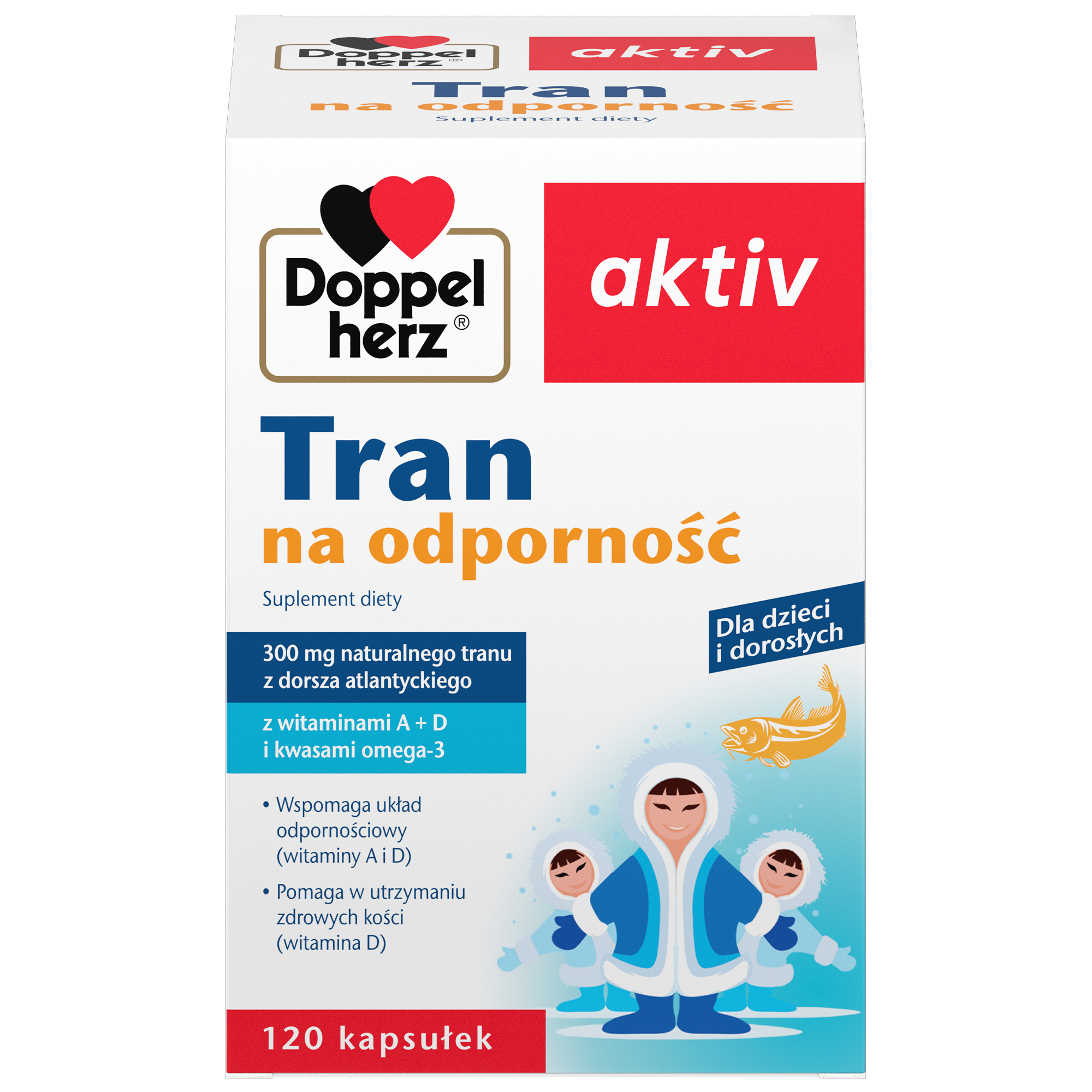 Doppelherz aktiv Tran na odporność, kapsułki, 120 sztuk zdjęcie