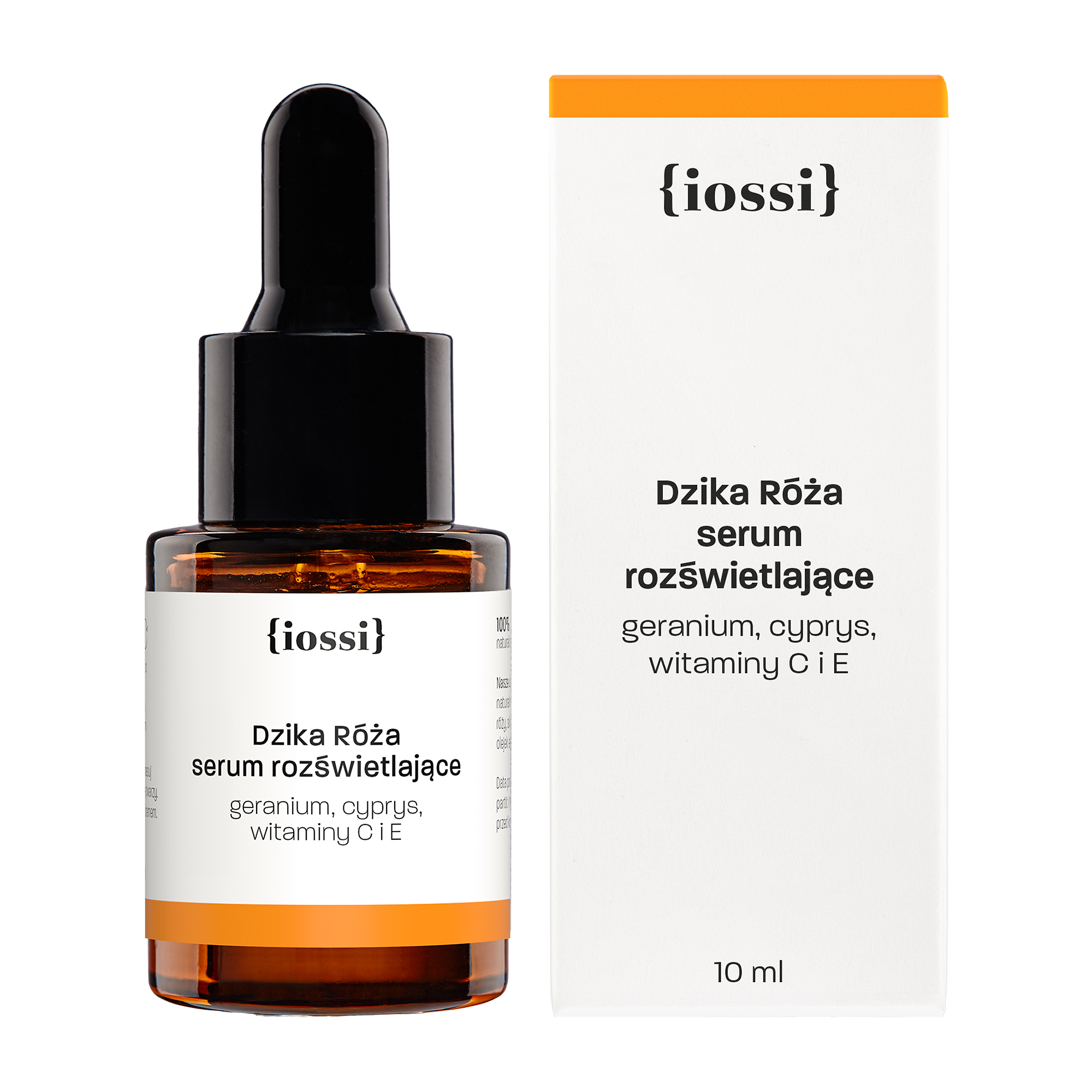 Iossi Dzika Róża Serum rozświetlające Geranium, cyprys, witaminy C i E, 10 ml