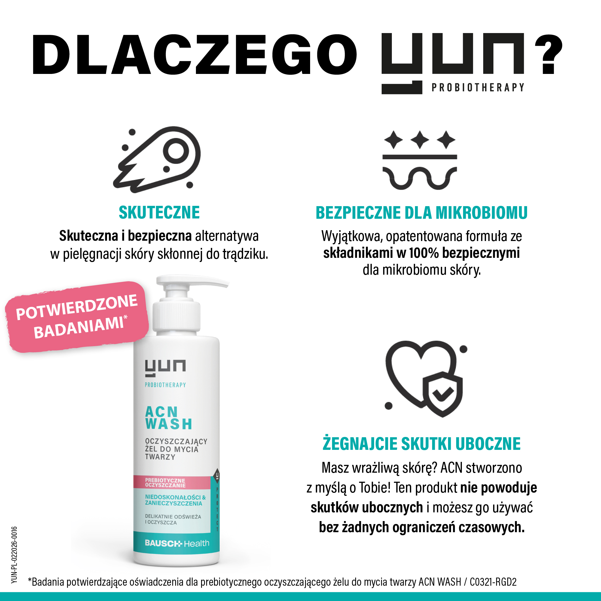 Yun Acn Wash prebiotyczny oczyszczający żel do mycia twarzy, 150 ml