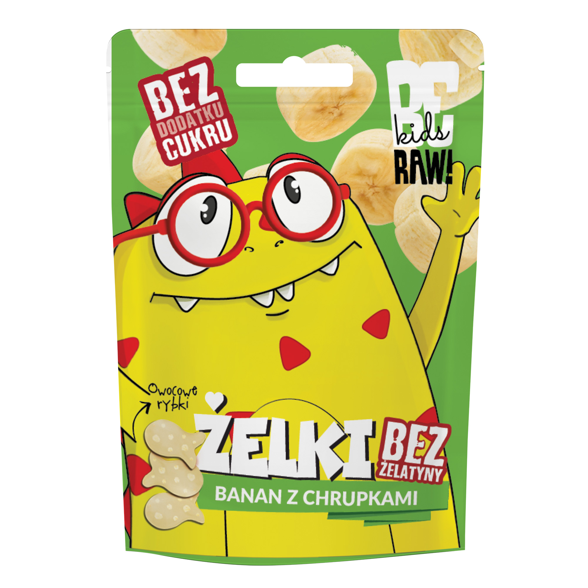 BeRAW Kids Żelki Banan z chrupkami, 35 g zdjęcie