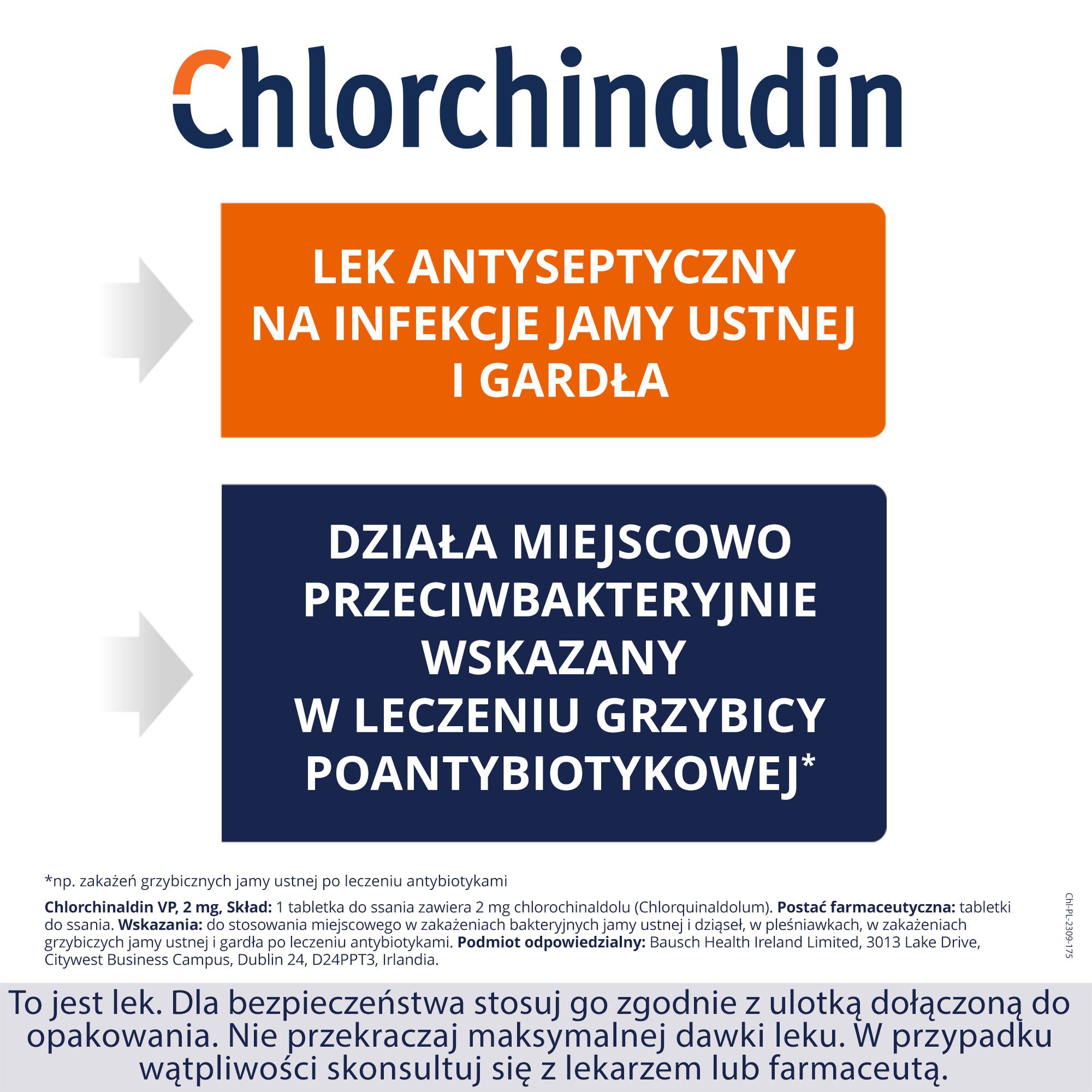 Chlorchinaldin VP, 2 mg, tabletki do ssania, 40 sztuk