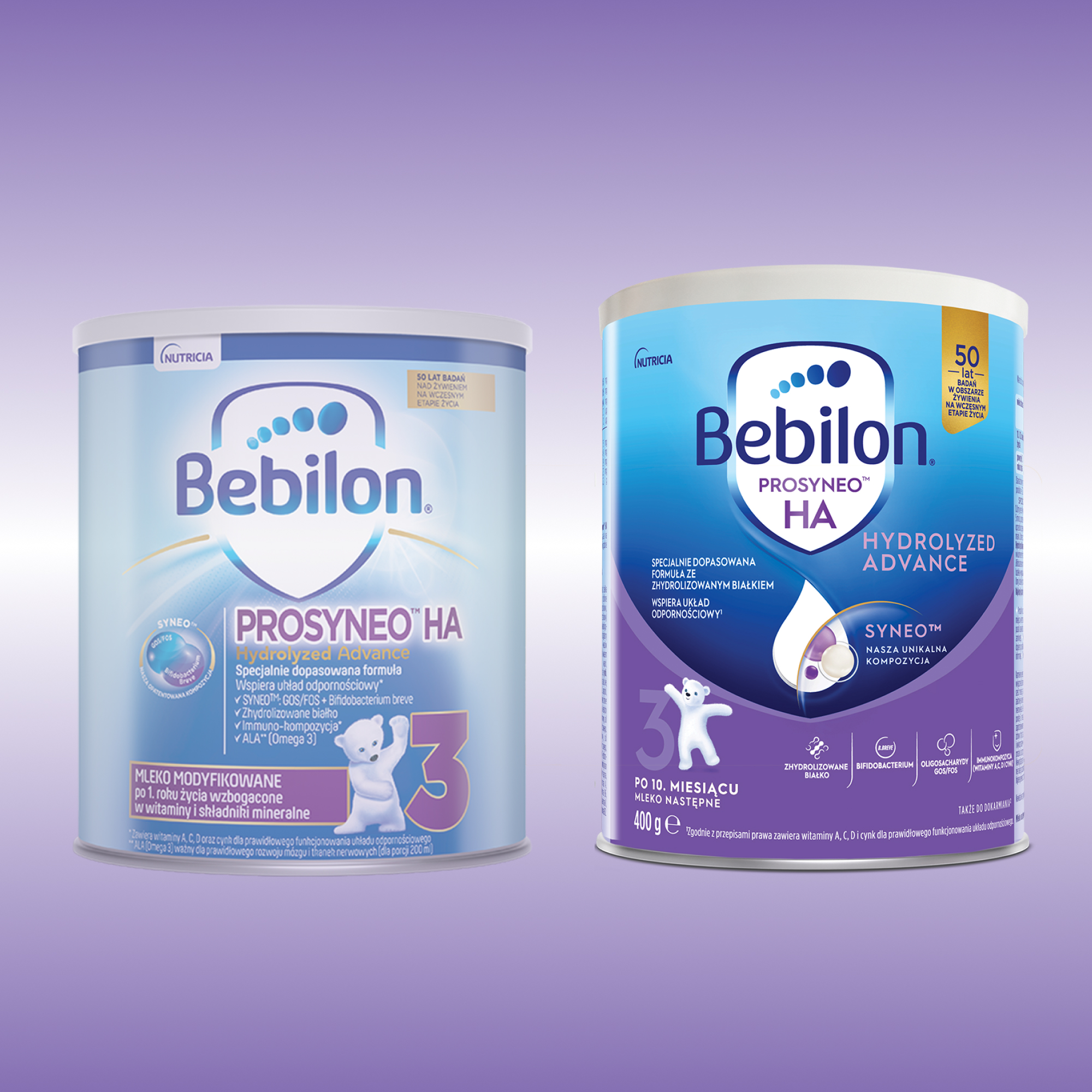 Bebilon Prosyneo HA 3 Hydrolyzed Advance, odżywcza formuła na bazie mleka Junior po 1. roku, 2 x 400 g