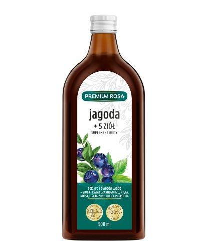 Premium Rosa Sok Jagoda + 5 ziół, 500 ml, cena, opinie, wskazania zdjęcie