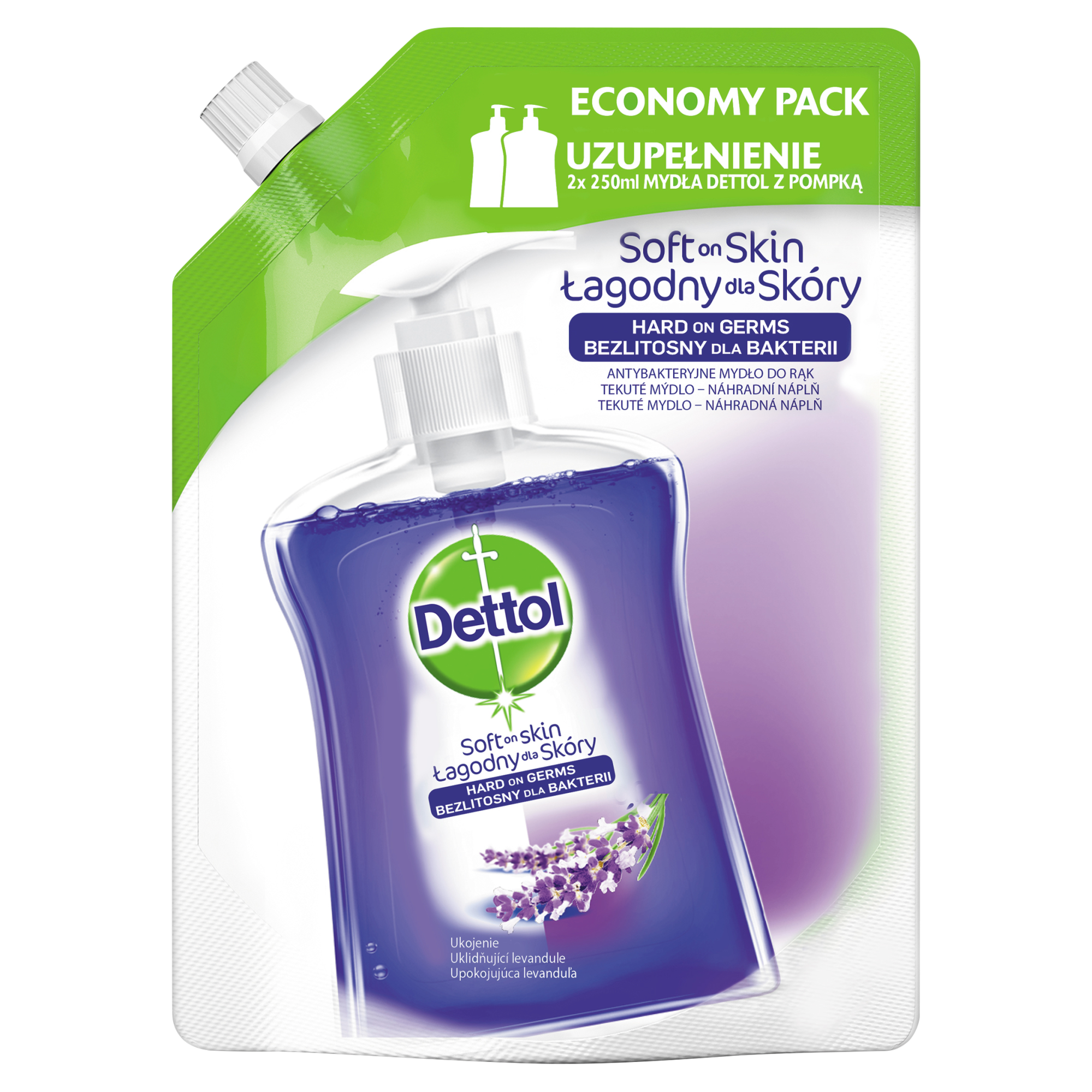 Dettol Lavender antybakteryjne mydło w płynie ukojenie wkład uzupełniający 500 ml zdjęcie