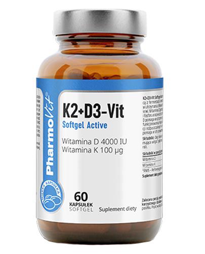 Pharmovit K2+D3 Vit Softgel Active, 60 kaps., cena, opinie, właściwości zdjęcie