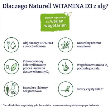 Naturell Witamina D3 z alg, 15 ml