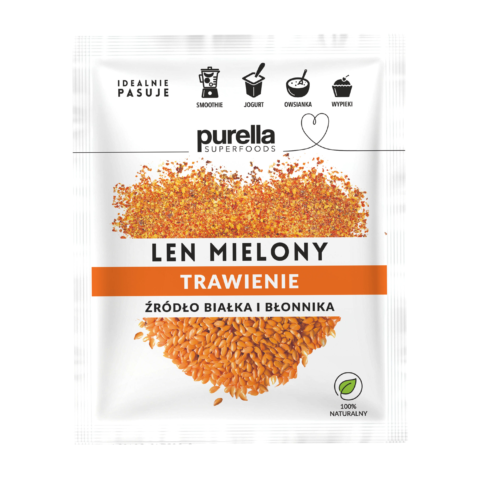 Purella Superfoods Len mielony odtłuszczony, 180 g zdjęcie