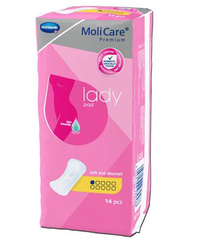 Hartmann MoliCare Premium lady pad 1 kropla, Anatomiczne wkłady chłonne, 14 sztuk zdjęcie