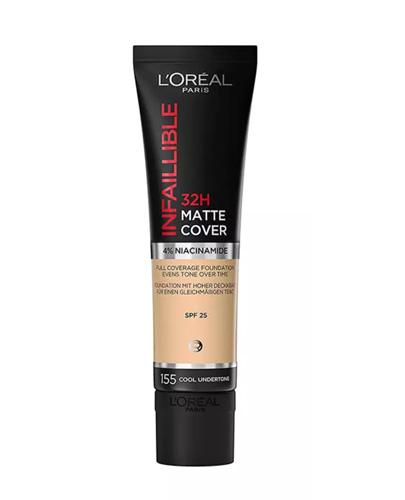 L'Oreal Infaillible Matte Cover 24h Długotrwały podkład matujący Natural Rose 155, 30 ml  zdjęcie