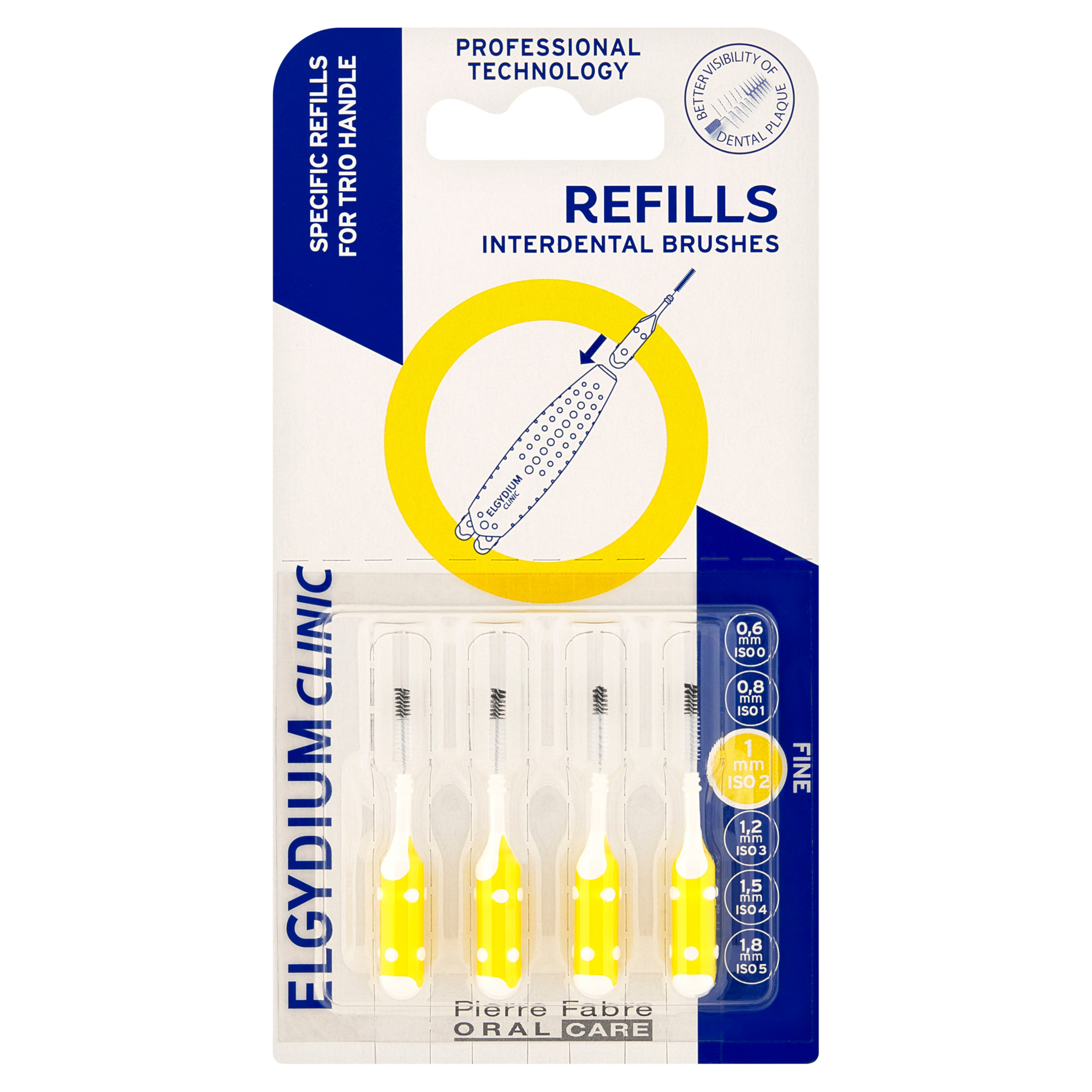 Elgydium Clinic Refill Żółta (ISO 2), wkład do szczoteczki międzyzębowej, 4 sztuki zdjęcie