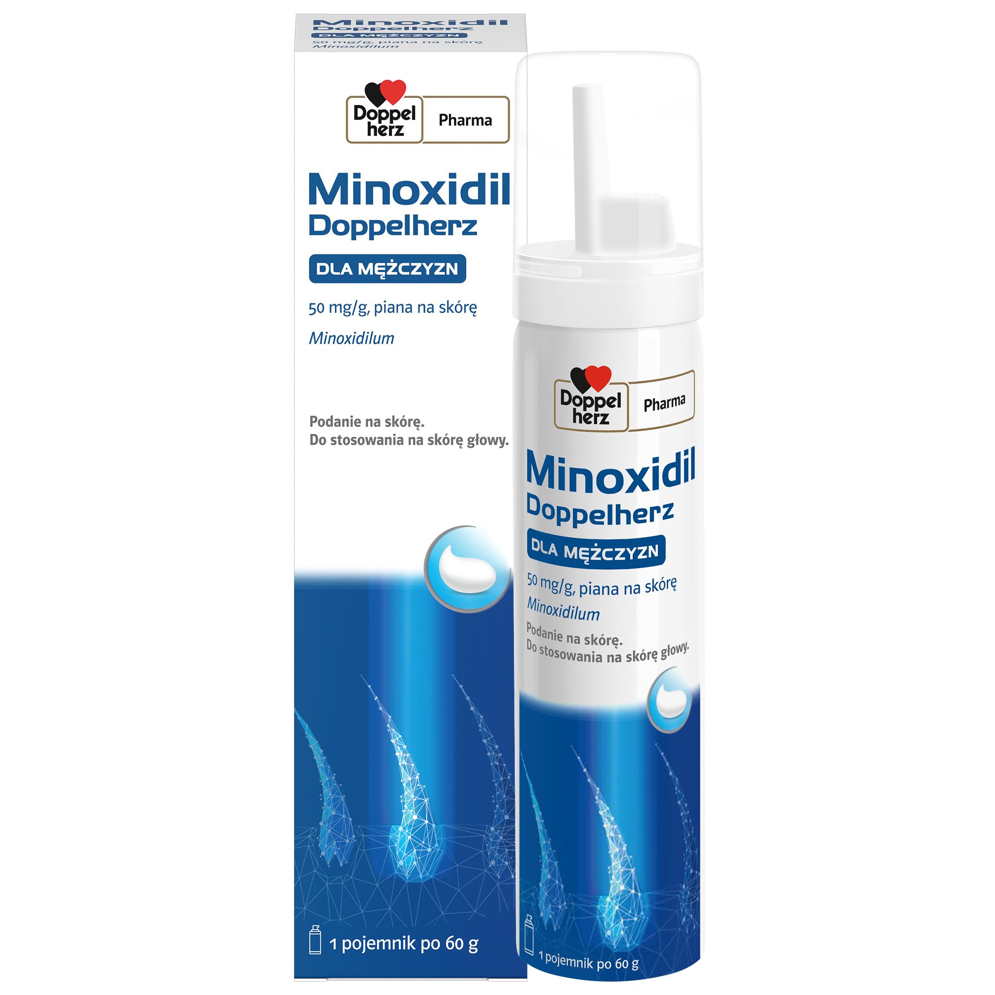 Minoxidil Doppelherz Dla Mężczyzn, 50 mg/g piana na skórę, 60 ml zdjęcie