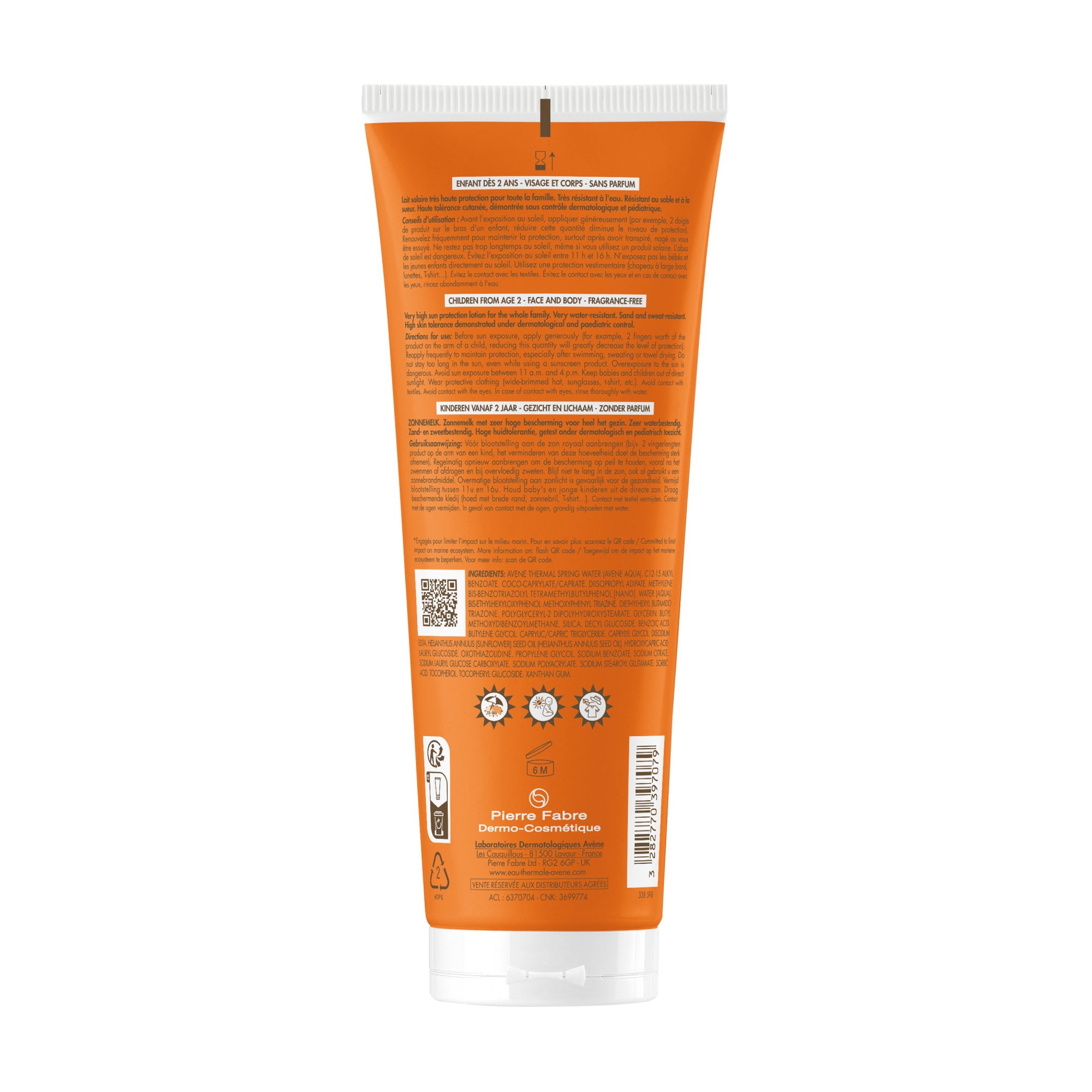 Avene, Mleczko dla dzieci bardzo wysoka ochrona SPF 50+, 250 ml