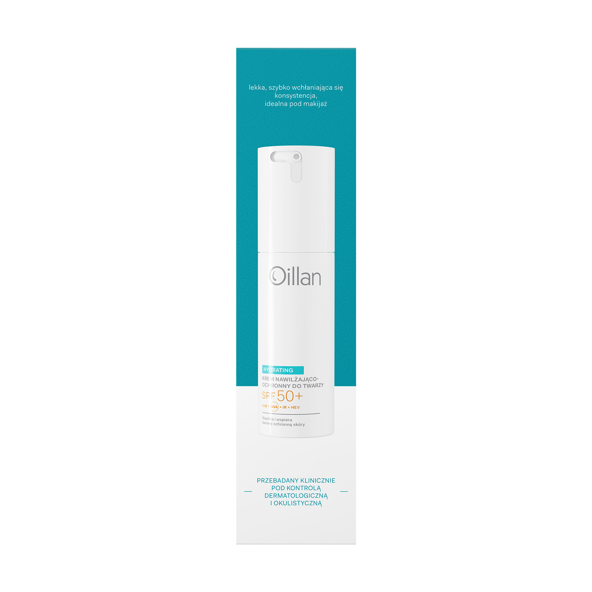 Oillan Hydrating, krem nawilżająco-ochronny do twarzy SPF 50+, 50 ml