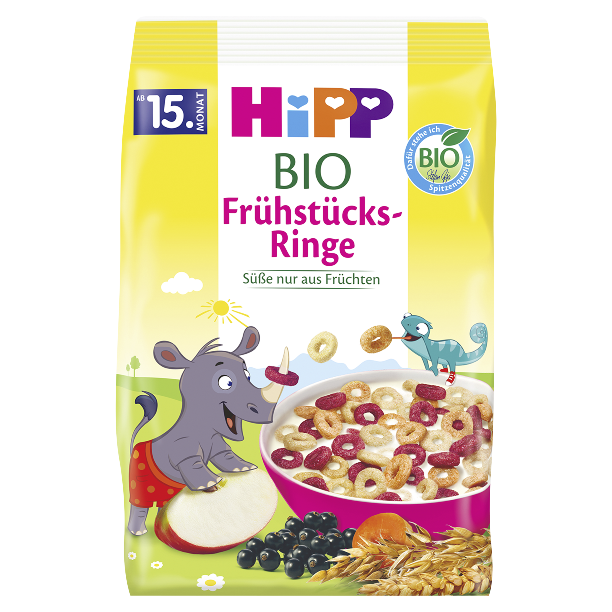HiPP BIO od pokoleń, Chrupiące kółka wielozbożowe, od 15. m-ca, 135 g zdjęcie