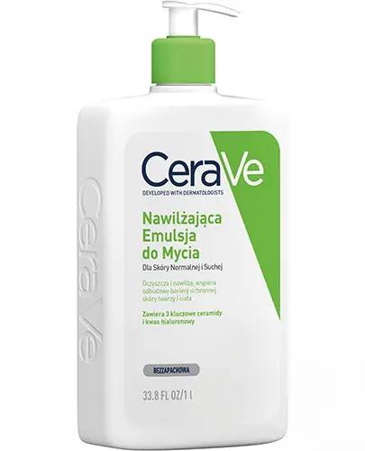 CeraVe Nawilżająca emulsja do mycia dla normalnej i suchej skóry, 1000 ml zdjęcie