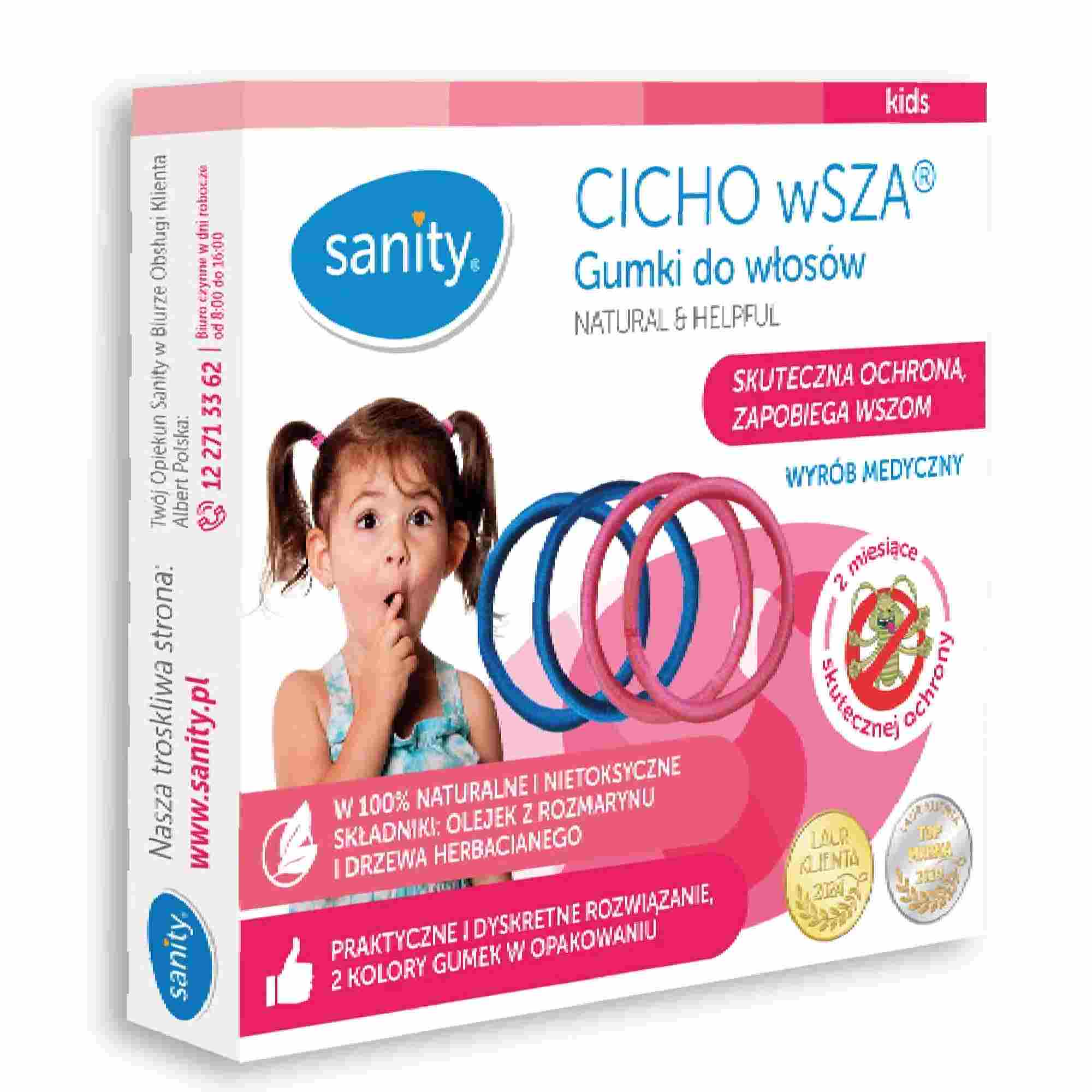 Sanity Cicho wSza gumki do włosów przeciw wszom, 4 sztuki zdjęcie