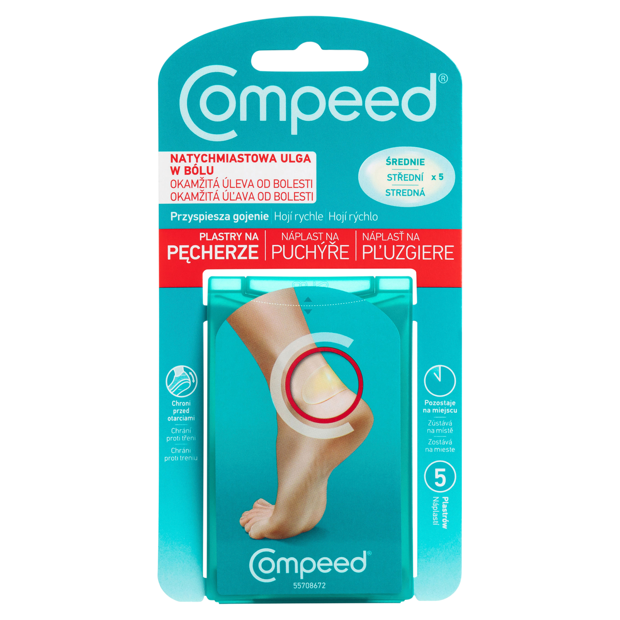 Compeed, Plastry na pęcherze, średnie, 5 sztuk zdjęcie