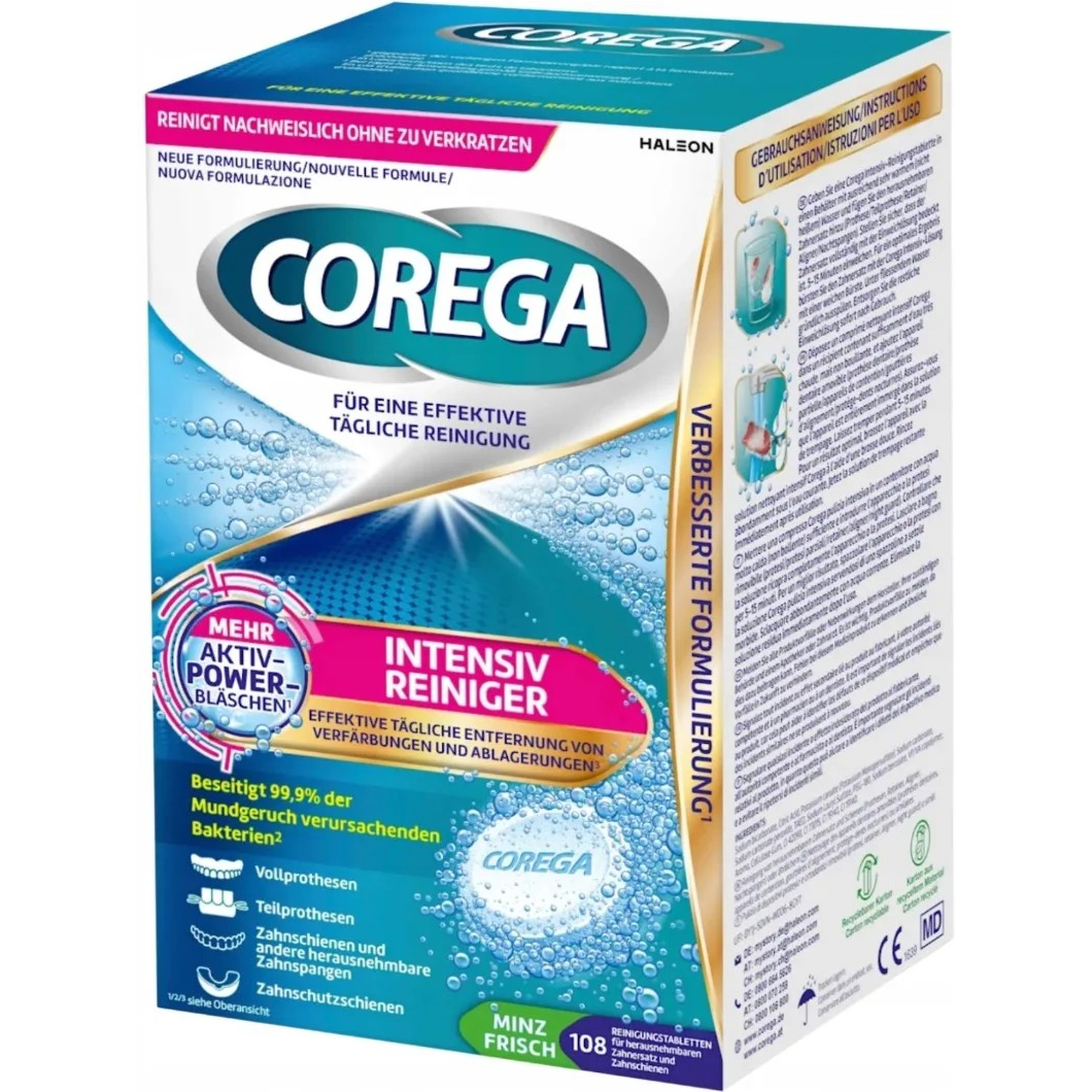 Corega Intensiv Reiniger, 108 tabletek musujących