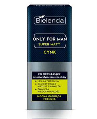 Bielenda Only For Man Super Matt Żel nawilżający przeciw błyszczeniu się skóry - 50 ml - cena, opinie, właściwości  zdjęcie