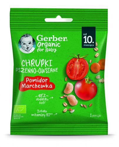 Gerber Organic Chrupki pszenno-owsiane pomidor marchewka dla niemowląt od 10. miesiąca, 7 g zdjęcie