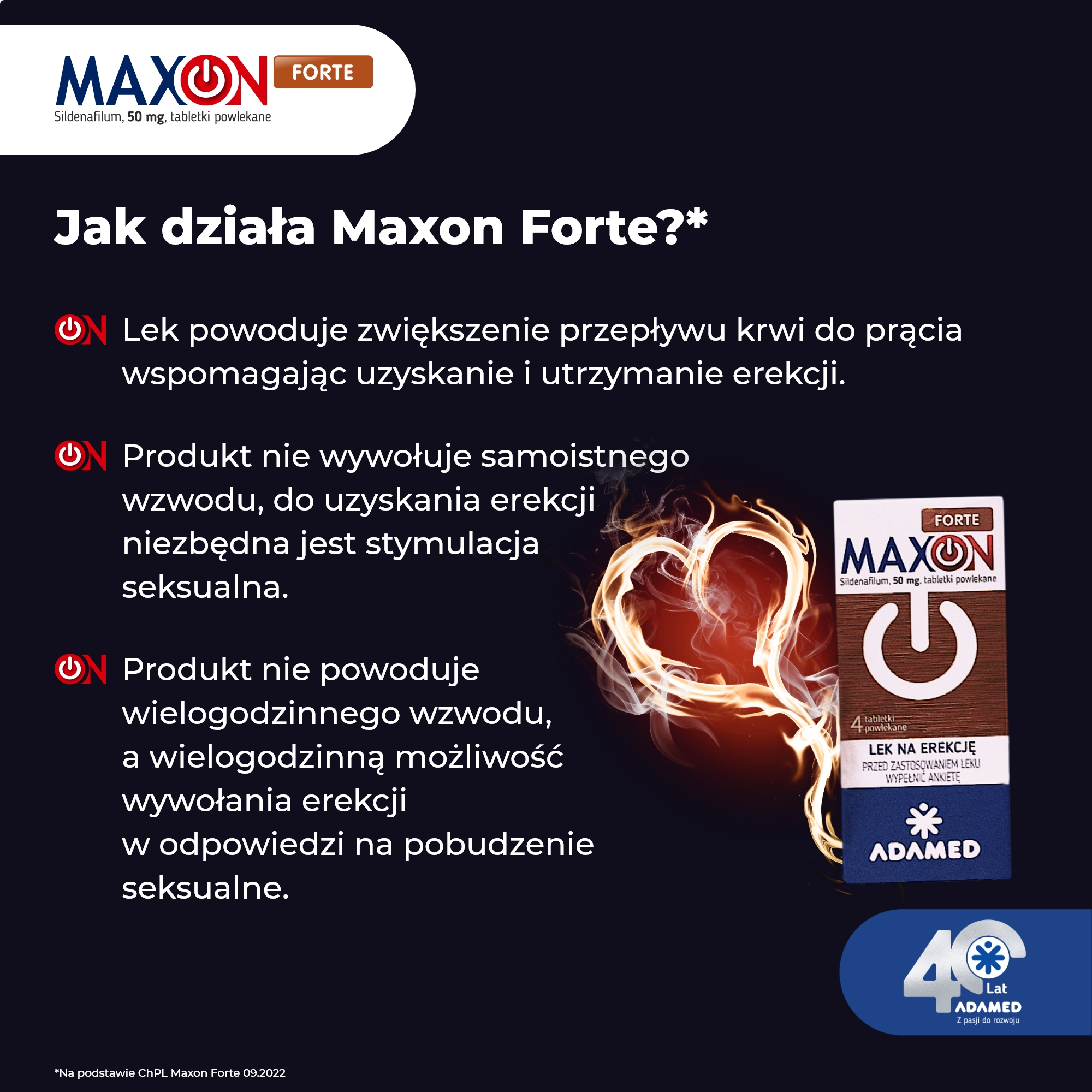 Maxon Forte 50 mg  (Sildenafil) 4 tabletki powlekane