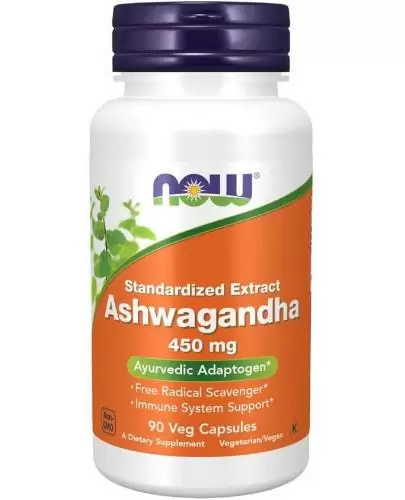NOW Foods Ashwagandha 450mg 90 kapsułek vege zdjęcie