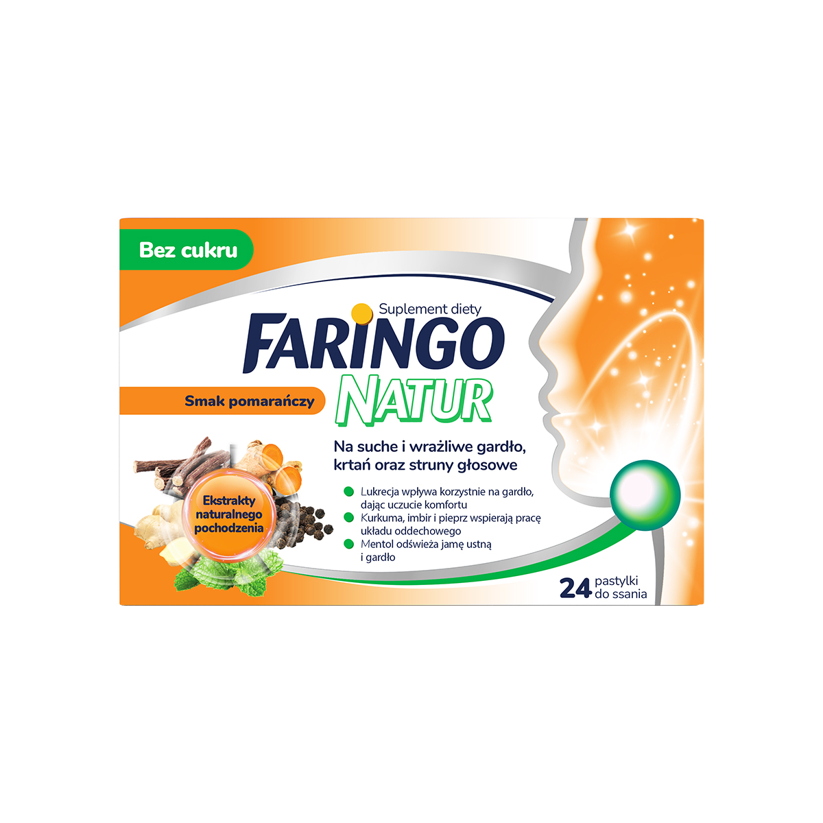 FaringoNatur, smak pomarańczy, pastylki, 24 sztuki zdjęcie