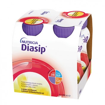 Diasip płyn odżywczy dla diabetyków, smak waniliowy 4 x 200 ml 