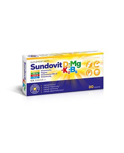 Sundovit D3 + MG + K2 + B6 - 30 tabl. - cena, opinie, właściwości zdjęcie