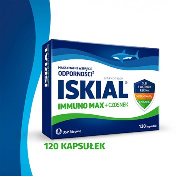 Iskial Immuno Max + czosnek,  120 kapsułek