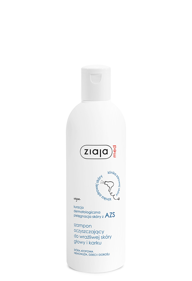 Ziaja Med Kuracja Dermatologiczna AZS, szampon oczyszczający do wrażliwej skóry głowy i karku, 300 ml zdjęcie