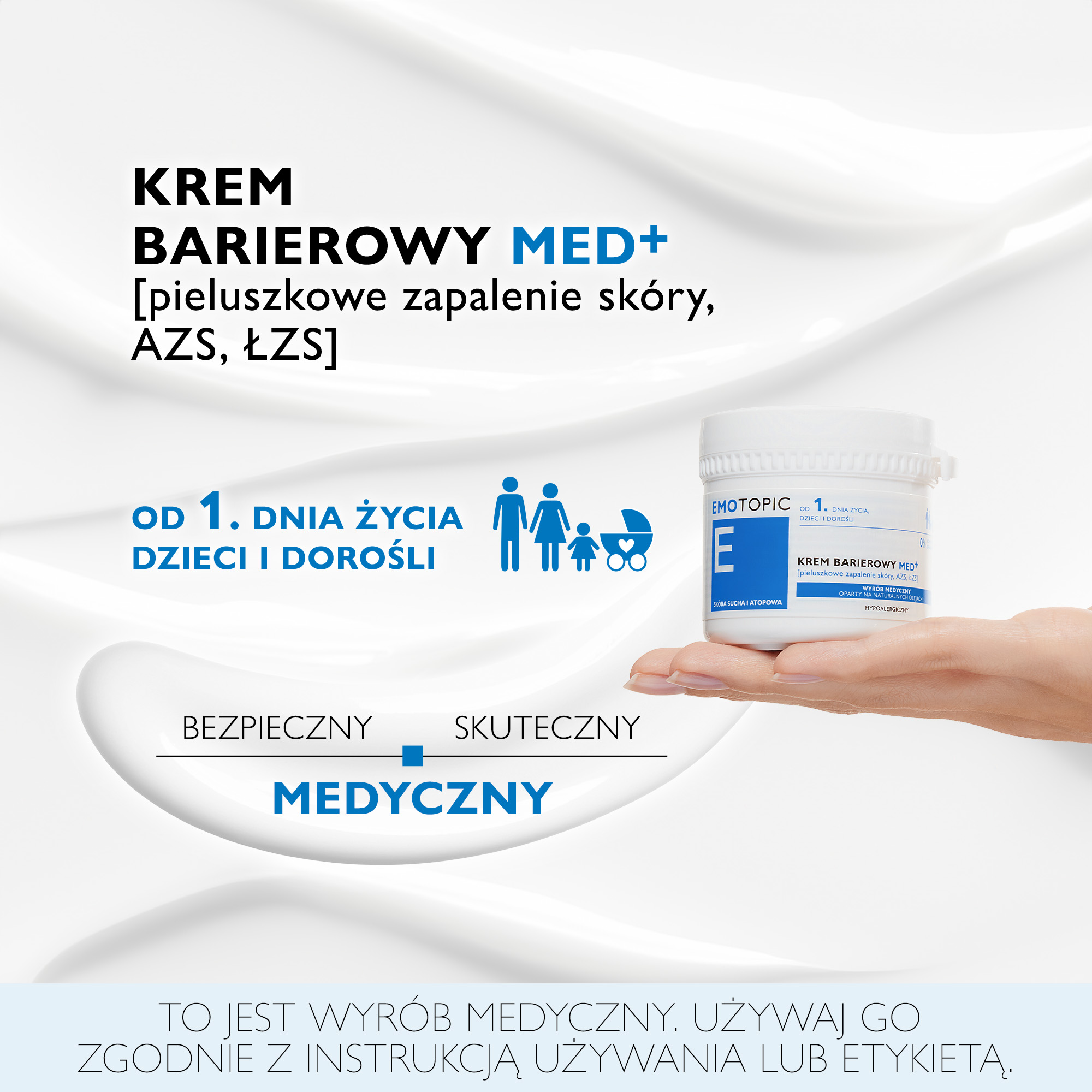 Emotopic krem barierowy MED+ pieluszkowe zapalenie skóry AZS ŁZS 75 ml