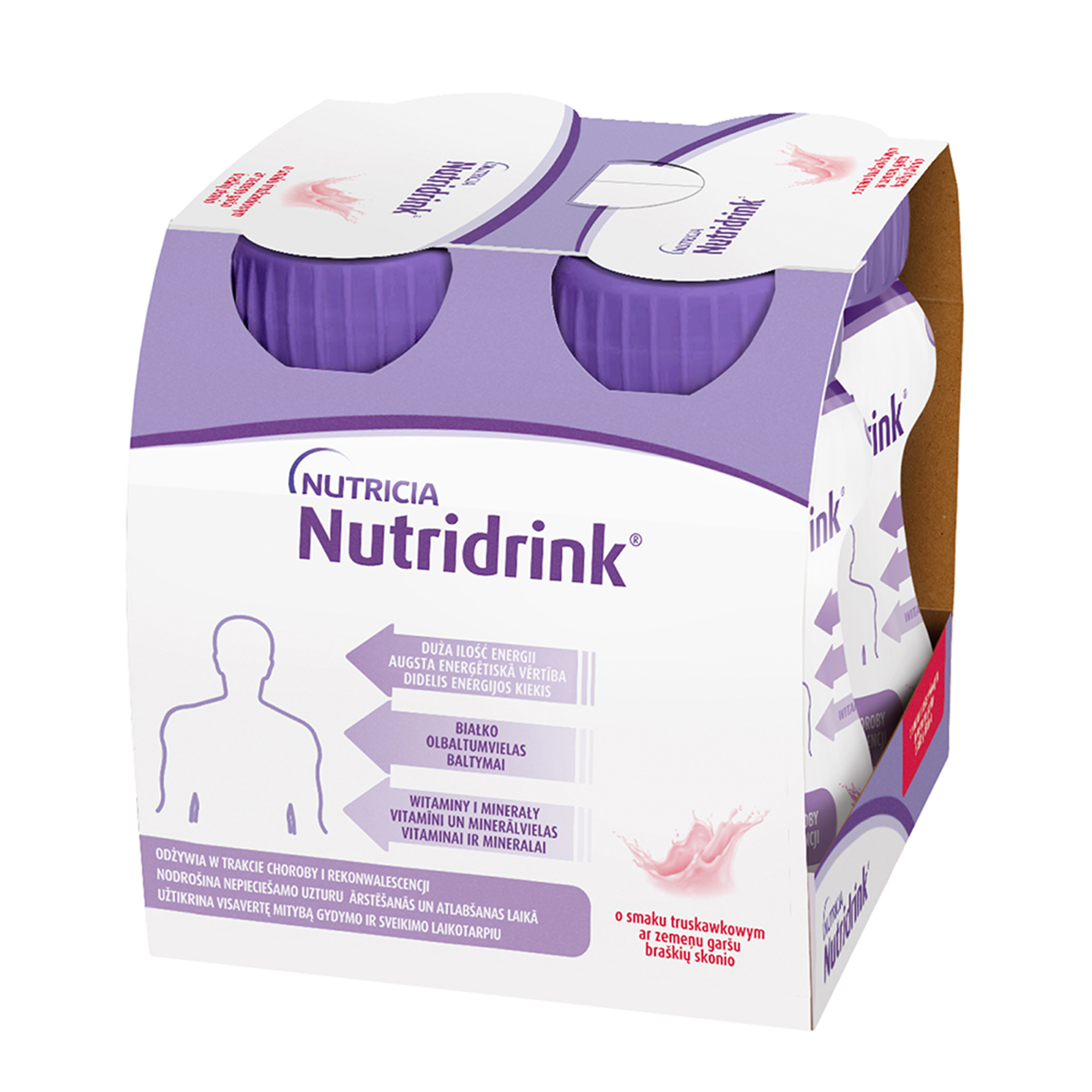 Nutridrink, o smaku truskawkowym, 4 x 125 ml