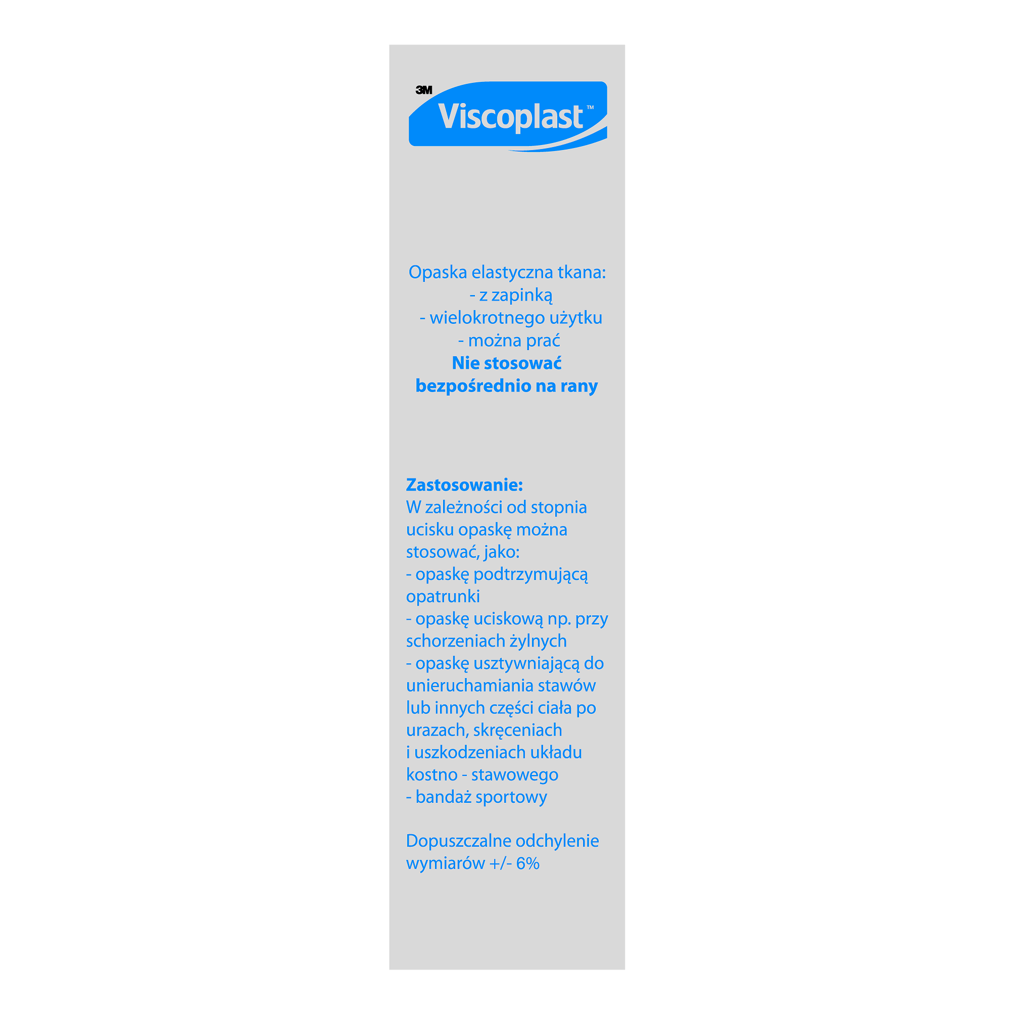 Viscoplast Opaska elastyczna z zapinką, 5 m x 15 cm, 1 sztuka