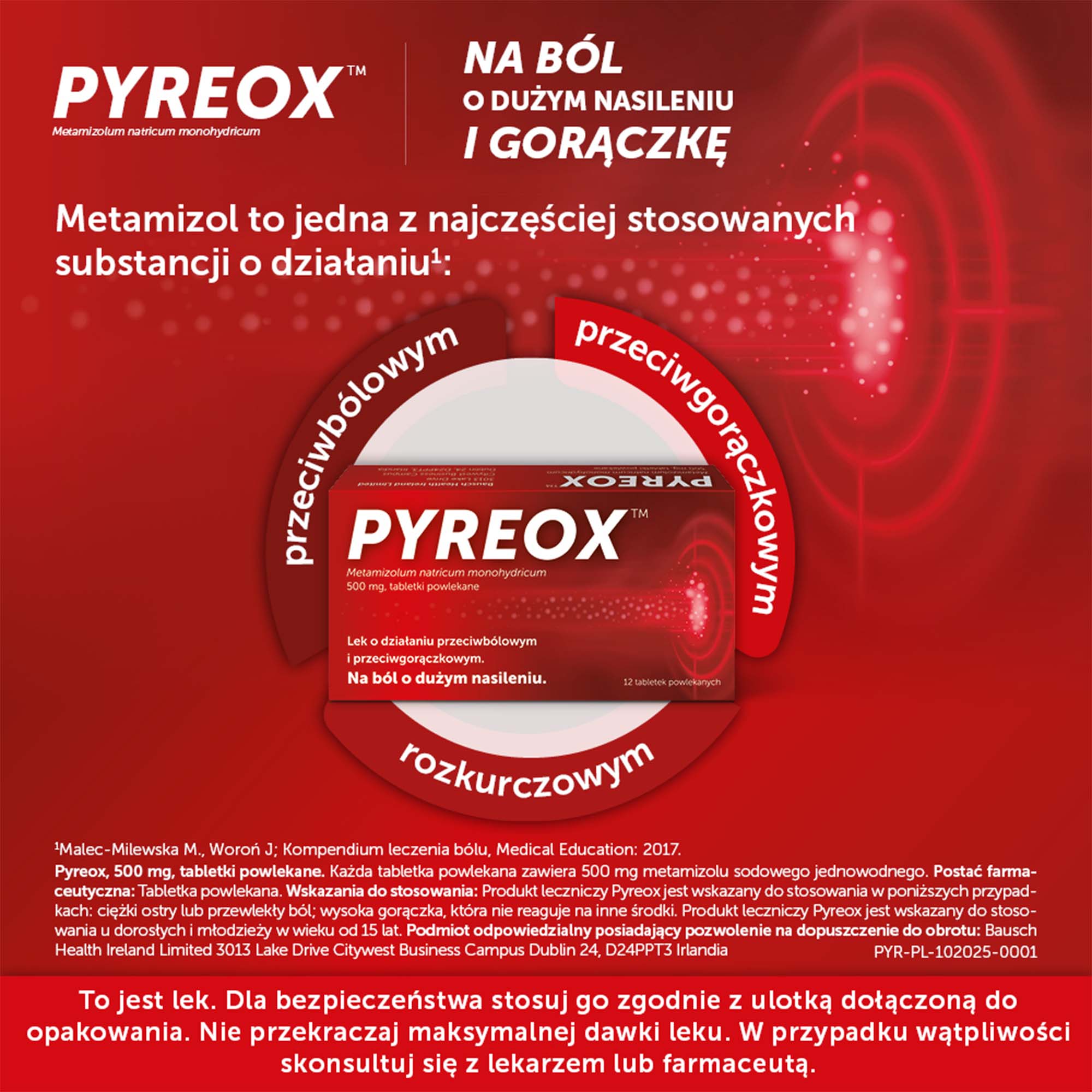 Pyreox, 500 mg, 12 tabletek powlekanych